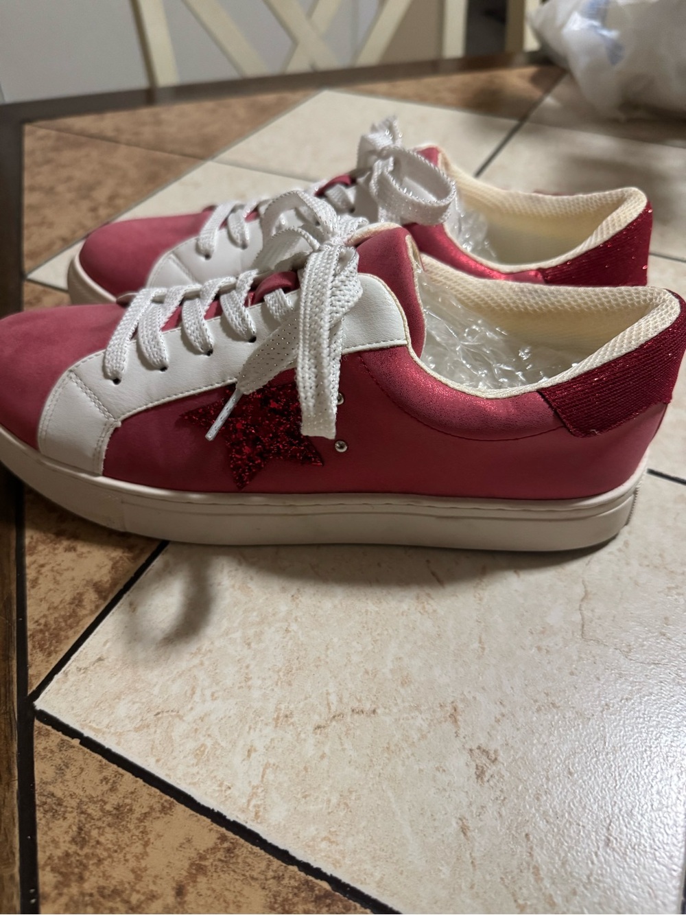 Corkys red and White Star Accent Lace-Up Sneakers size 10